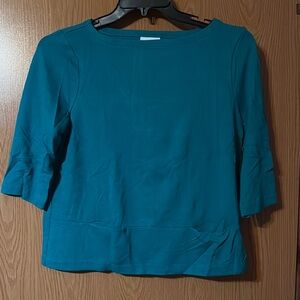 J. Jill Teal Blouse with 3/4 Sleeves